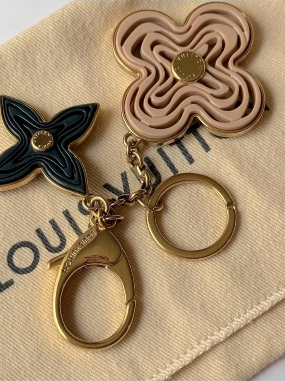 Louis Vuitton Authentic Pink & Teal Fleur Key Charm! Dust bag and Box included!